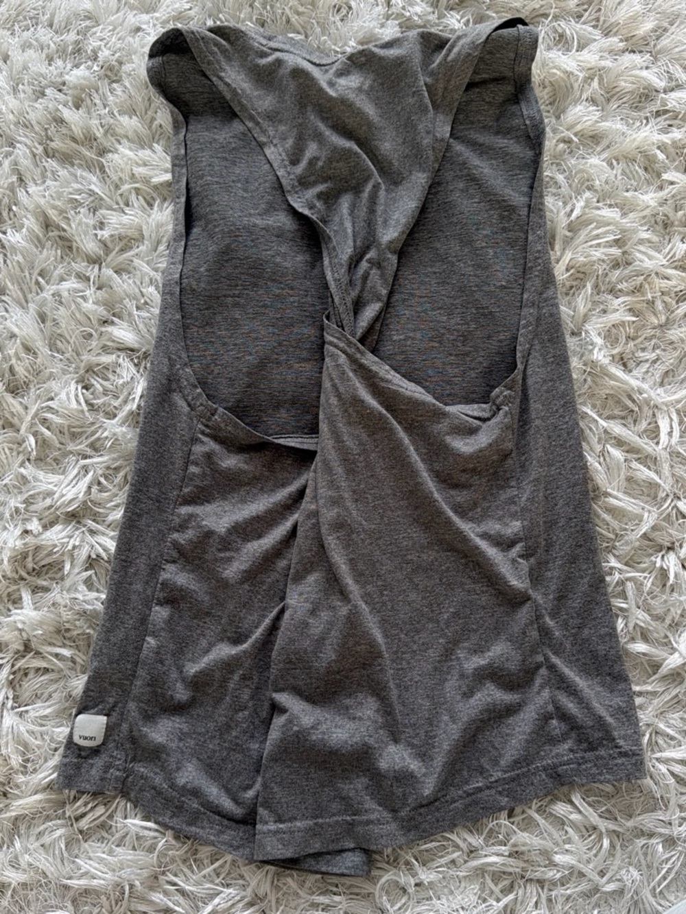 Vuori Gray twisted Back Athletic Tank Top